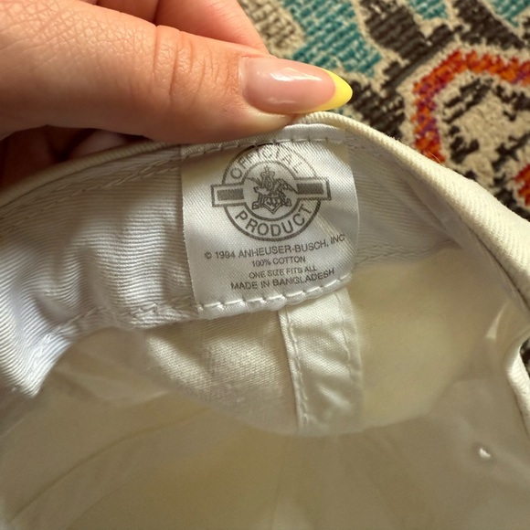 Vintage 1994 Budweiser White and Tan Embroidered Cap 🍻 - Picture 5 of 8